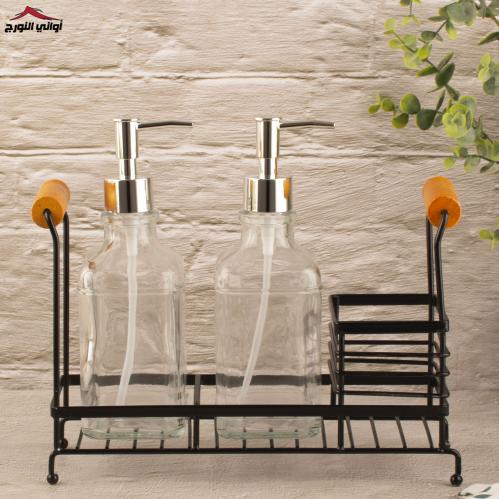 ستاند وحامل علبة صابون ثنائي أسود