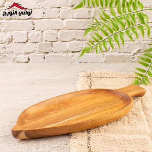 صحن خشب على شكل ورقة