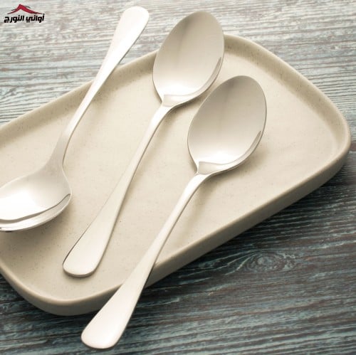 طقم ملاعق حلا 6 قطع فضي