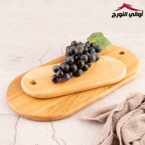 صينية تقديم خشب بيضاوي