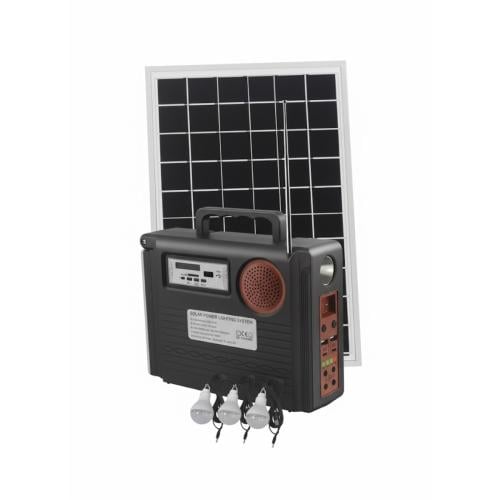 جهاز متنقل بالطاقة الشمسية – 3 لمبات + راديو + كشاف أمامي + بطارية ليثيوم طويلة العمر