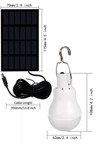 لمبة متنقلة بطارية داخلية تعمل بالطاقة الشمسية