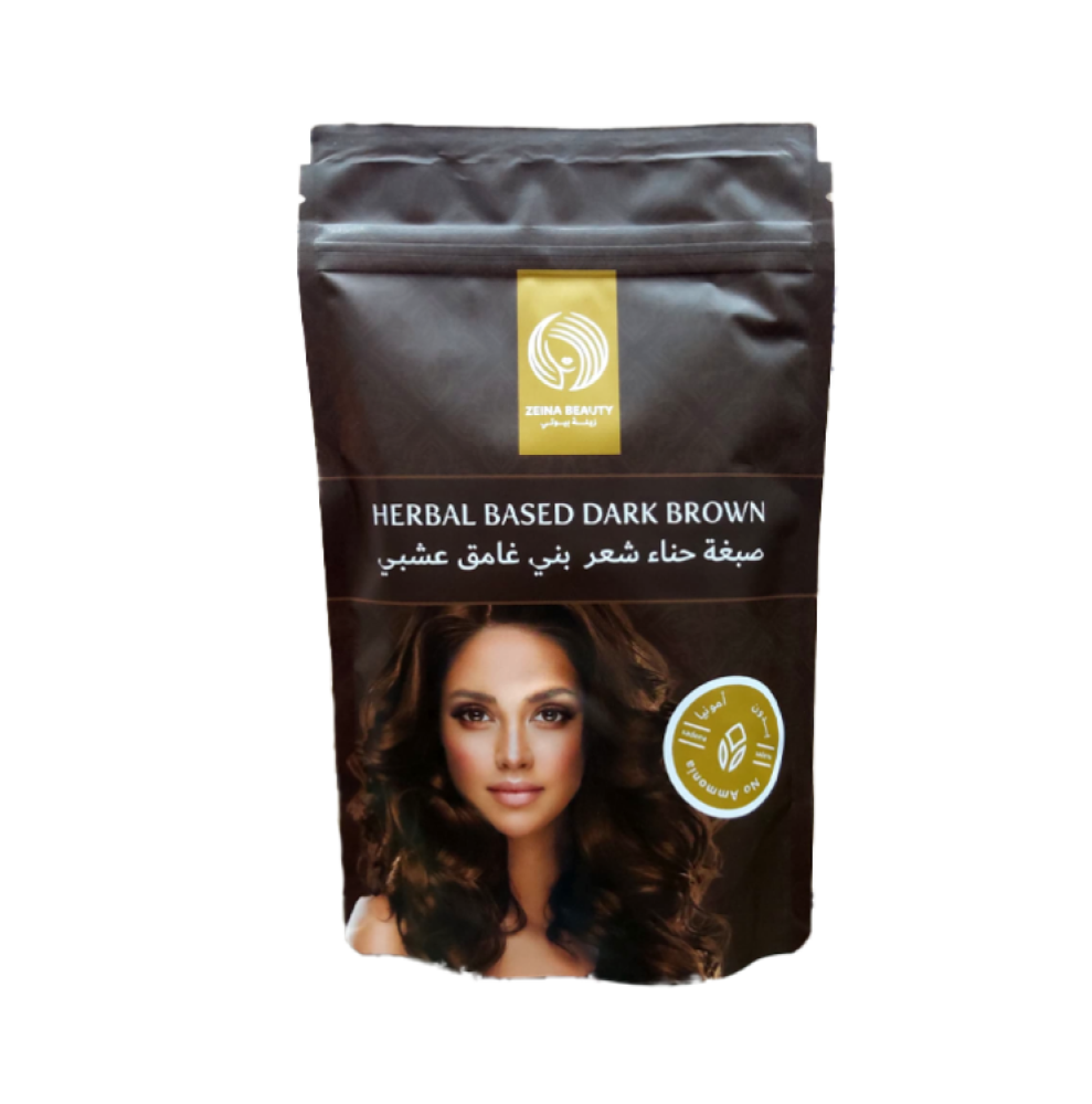 صبغة حنا شعر بني غامق عشبي