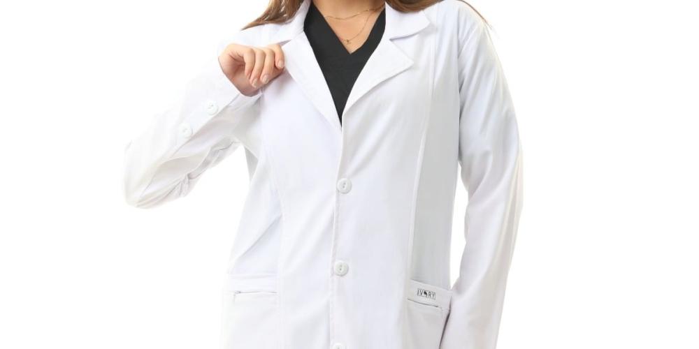 Cooling UV-protective White Coat Zenir Women's Short Lab Coat LCW