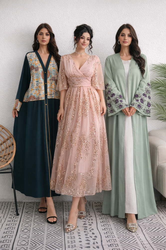 أحدث عبايات خليجية مفتوحة