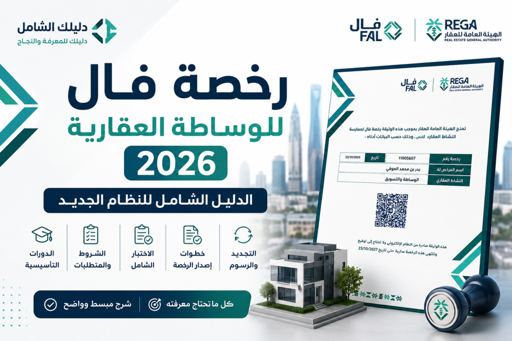 رخصة فال للوساطة العقارية 2026 | الدليل الشامل