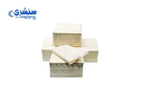 100 منديل سفره مقاس 30x30 سم أبيض