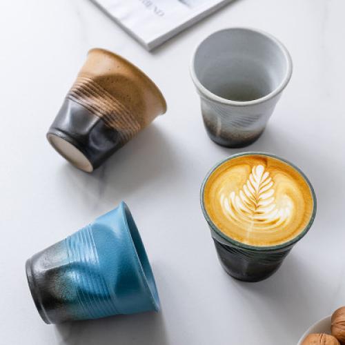 Creative pleated Cup stoneware coffee cup niche de...