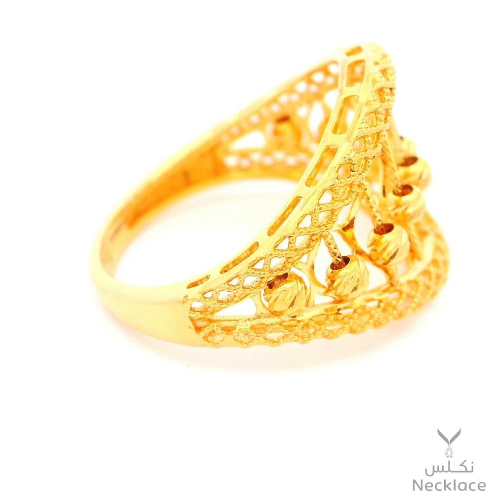 خاتم ذهب بتصميم شبكي عيار 21 (RN.5674)