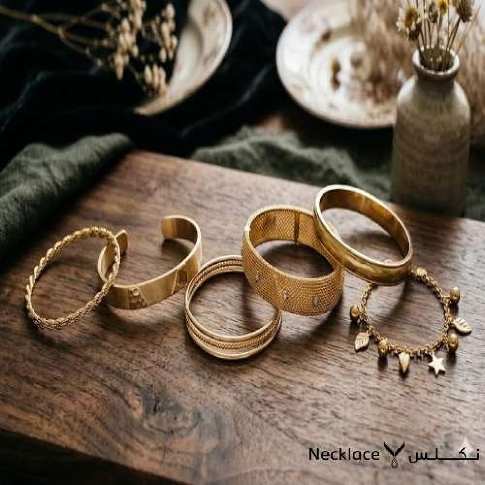 اشكال أساور ذهب عيار 18