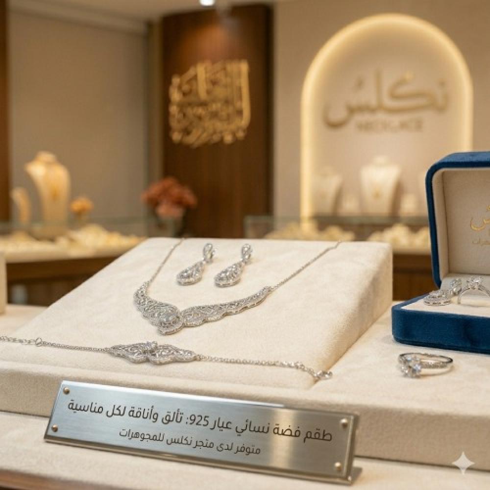 طقم فضة نسائي عيار 925