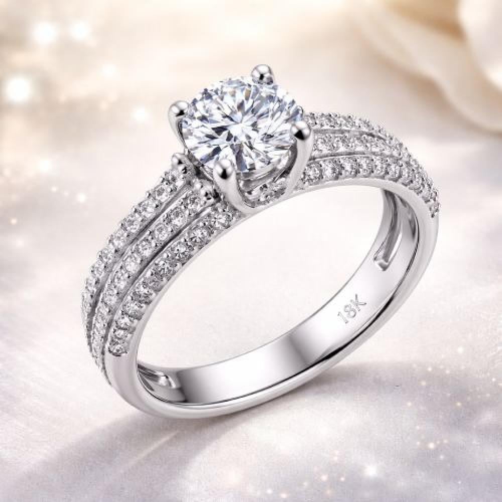 خاتم ذهب ابيض عيار 18