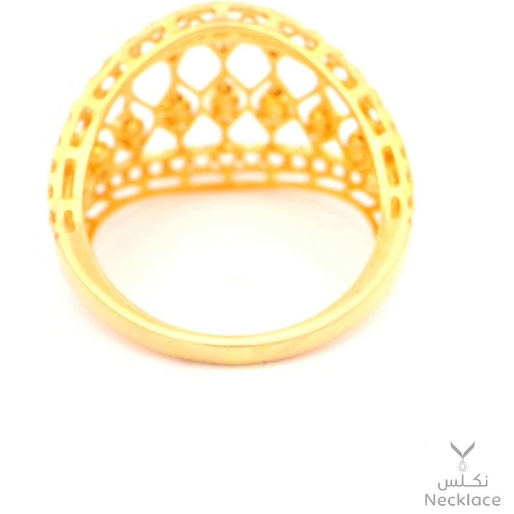 خاتم ذهب بتصميم شبكي عيار 21 (RN.5674)