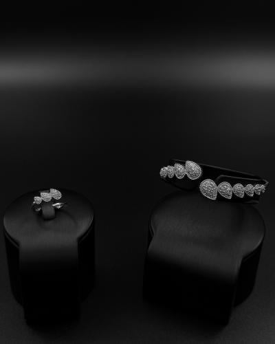 سوار وخاتم بتصميم قطرات ماء متعددة