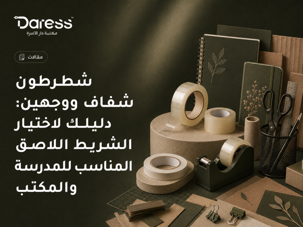 شطرطون شفاف ووجهين: دليلك لاختيار الشريط اللاصق المناسب للمدرسة والمكتب