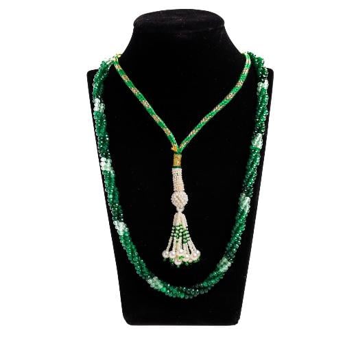 عقد فاخر بأحجار كريمة ( زمرد،)