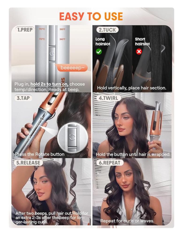 SHEGLAM HAIR – مكواة تجعيد الشعر الفورية It-Curl One-Touch (الأصلية)