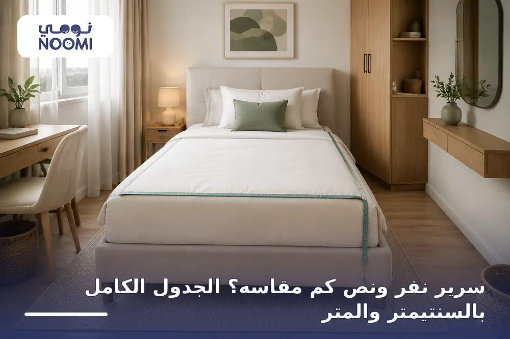 سرير نفر ونص كم مقاسه