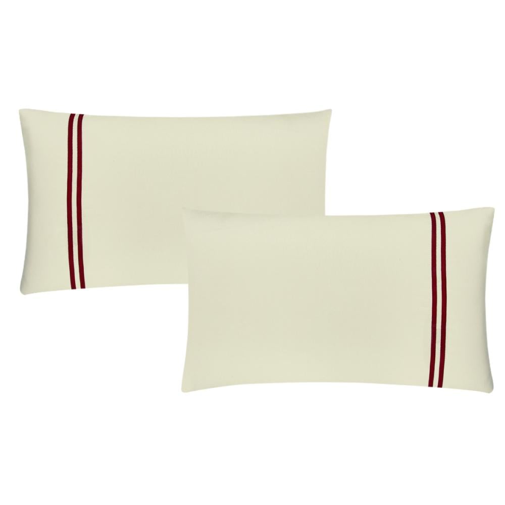 مفرش لارا  ٨ قطع مطرز كامل- أحمر