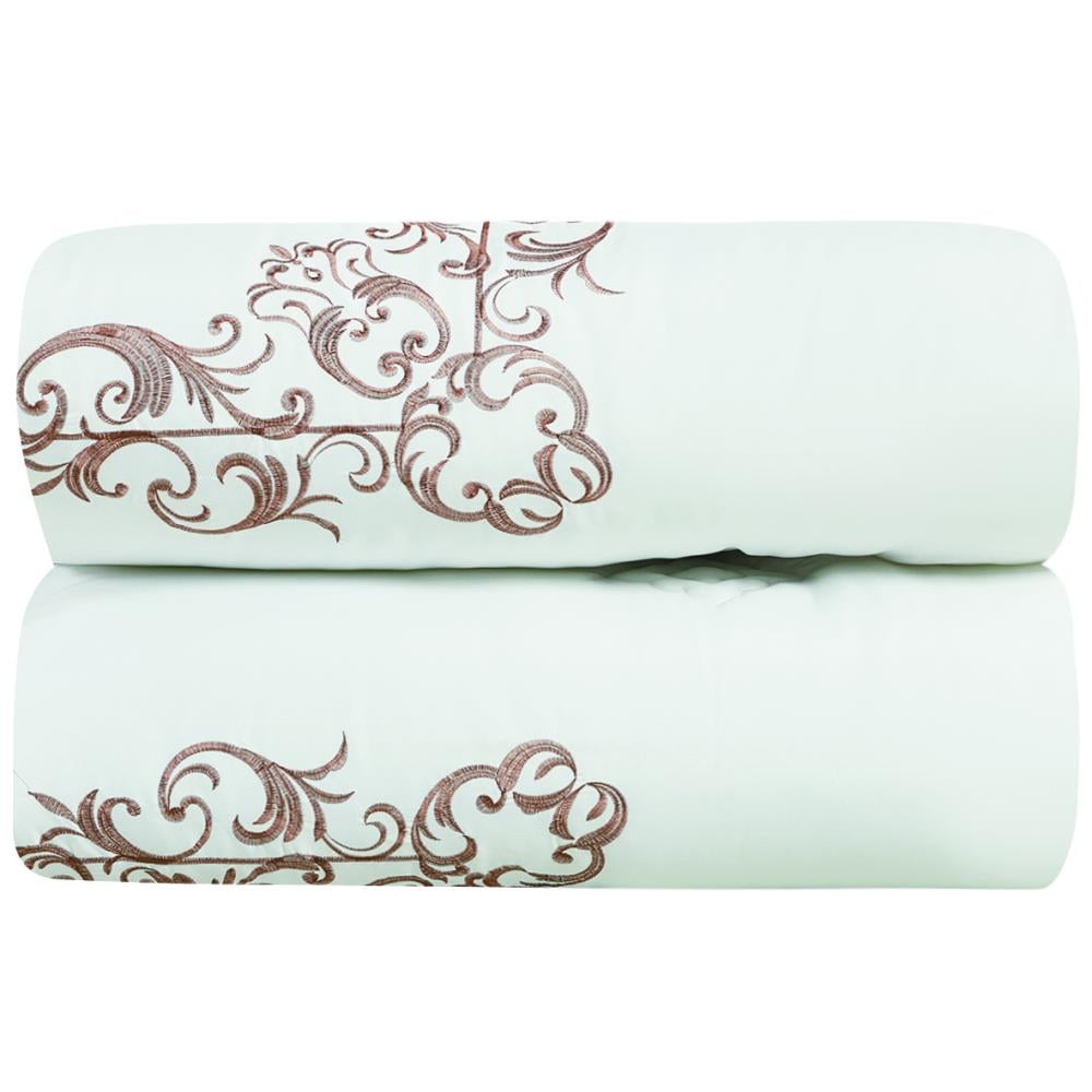 مفرش لارا  ٨ قطع مطرز كامل- أبيض