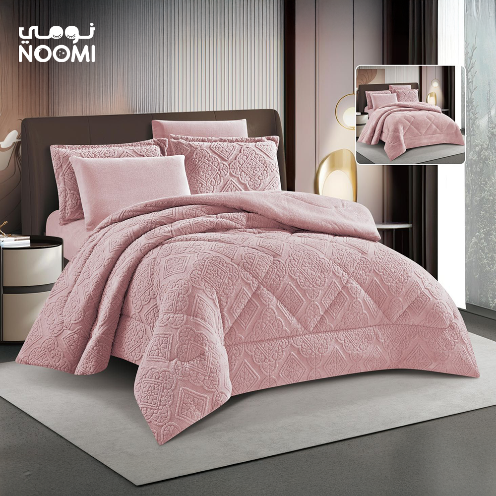 مفرش بيفاري الفاخر مخمل فرو نفرونص  4 قطع