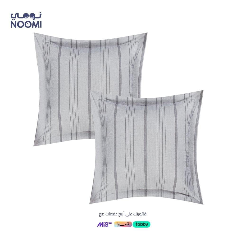 مفرش جومانا مايكروفايبر فندقي  نفرين 8 قطع رصاصي فاتح