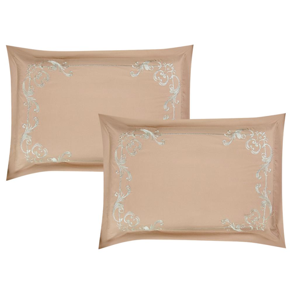 مفرش لارا  ٨ قطع مطرز كامل- بيج