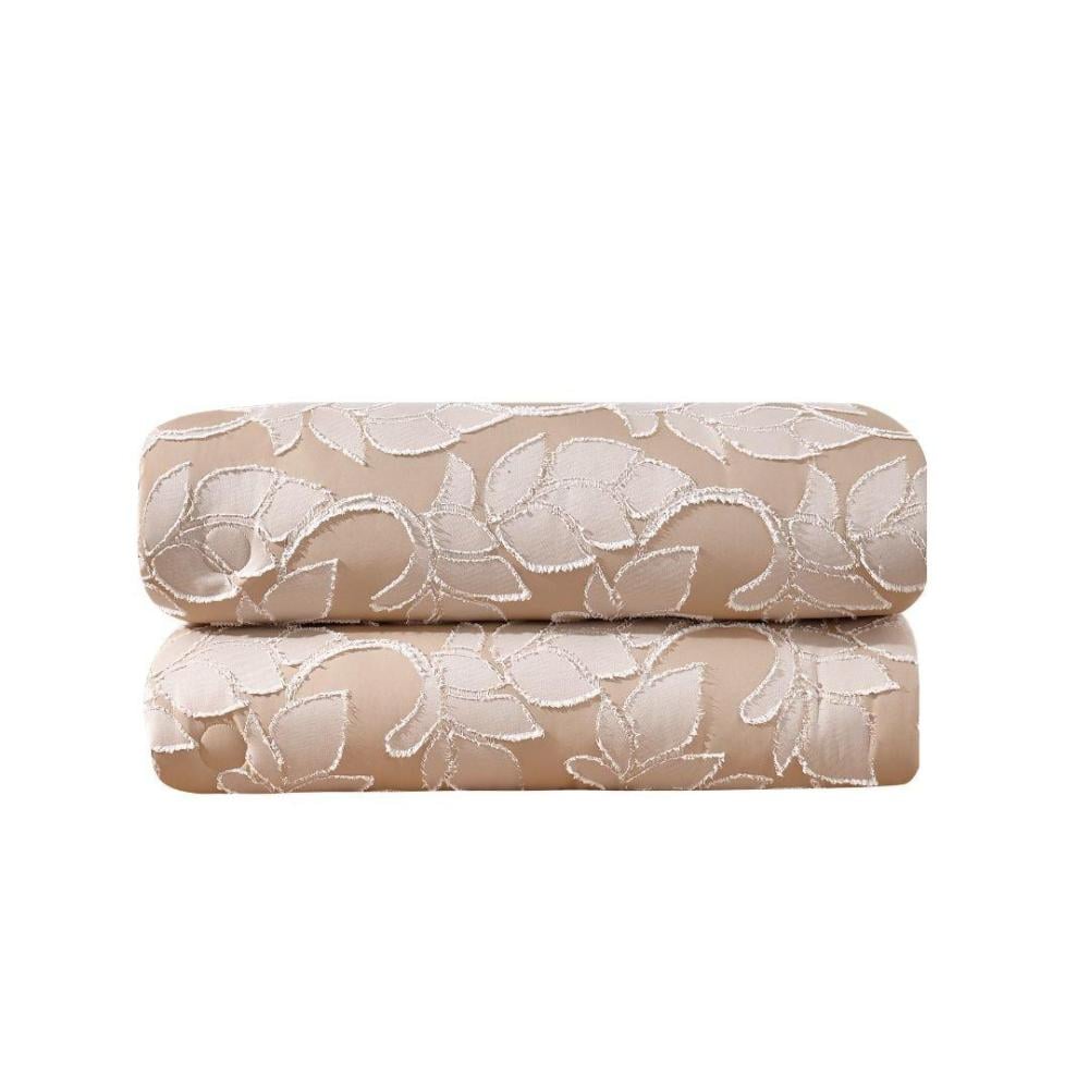 مفرش روزي مايكروفايبر نفر ونص 5 قطع-بيج فاتح مشجر