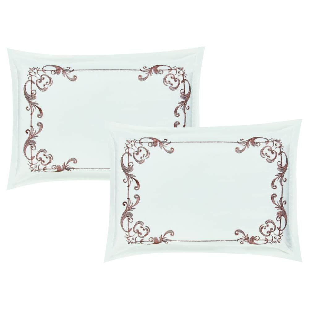 مفرش لارا  ٨ قطع مطرز كامل- أبيض