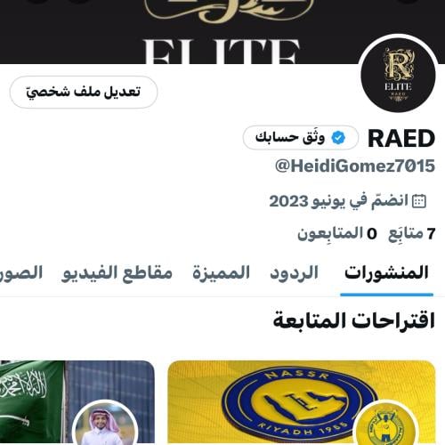 حساب تويتر ( X ) 2023