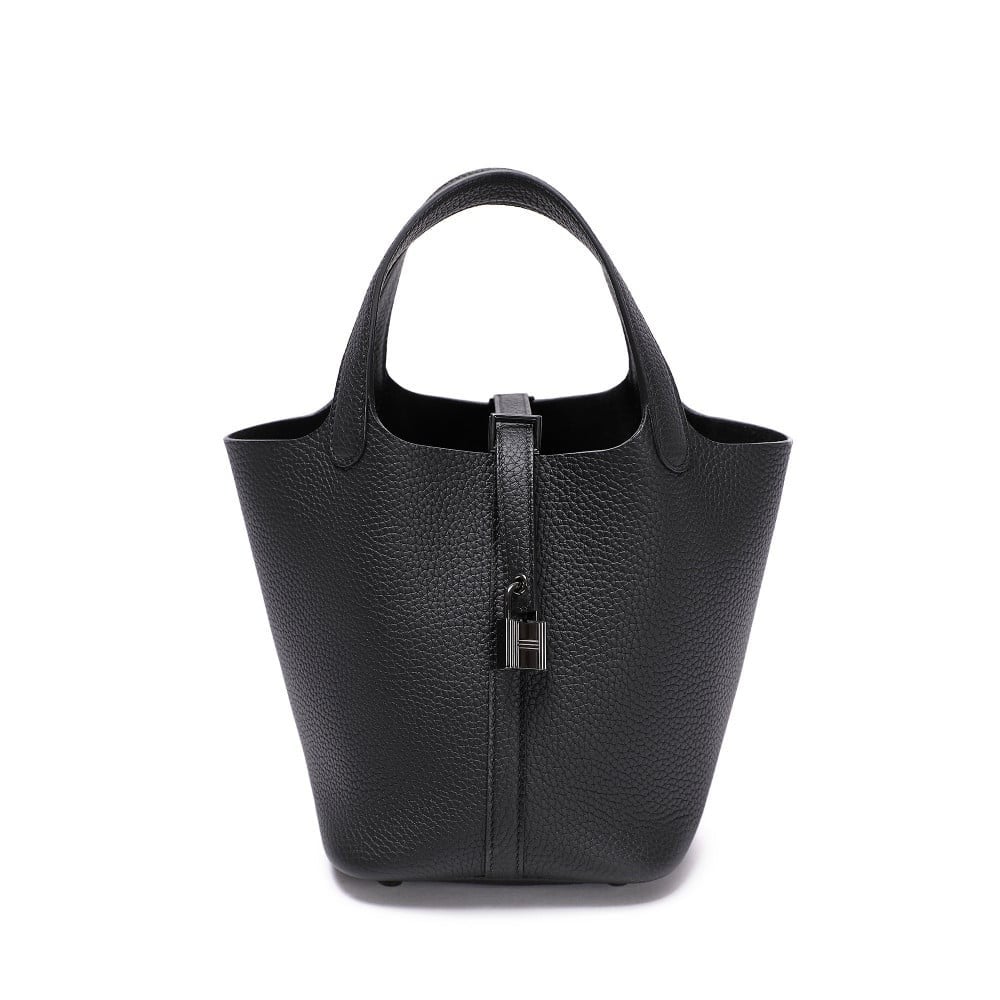 شنطة هيرميس بيكوتين مقاس 18 هاردوير أسود - أسود