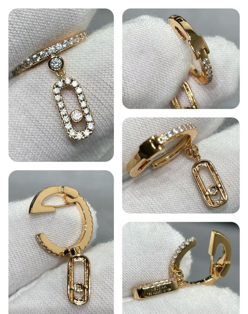 أقراط ميسيكا موف أونو الكريستالي بمشبك