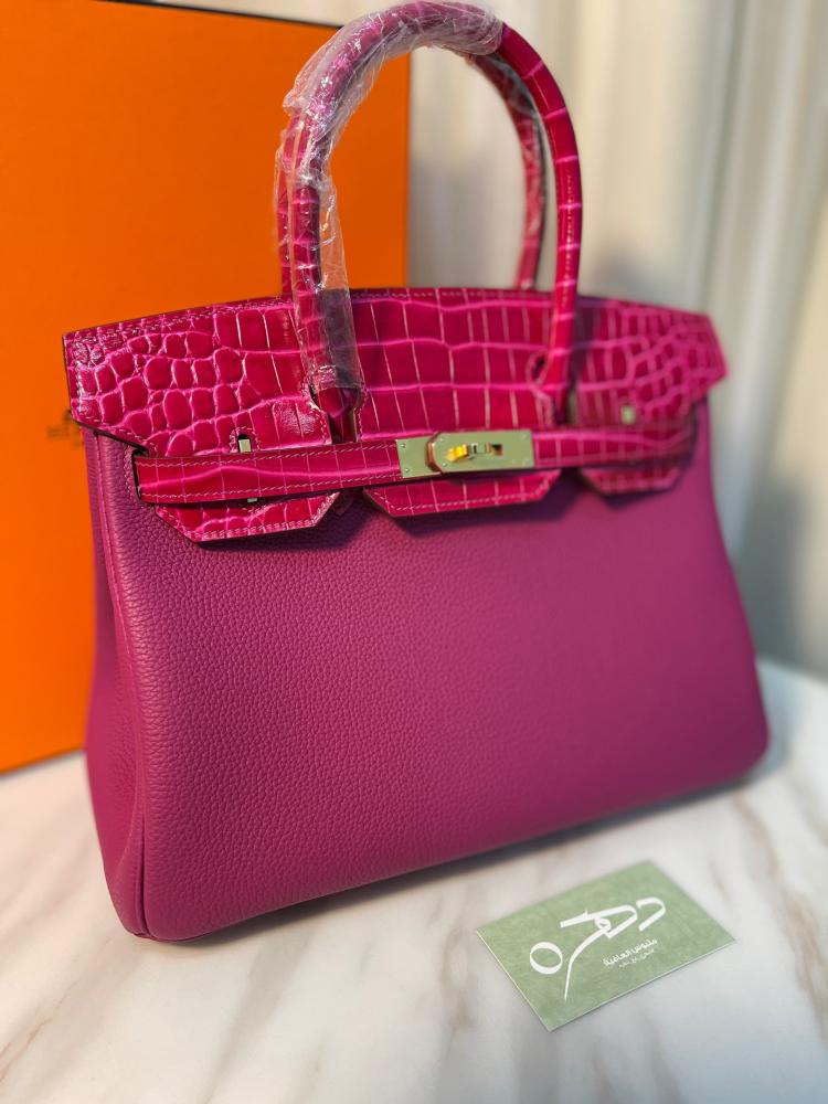 حقيبة بيركين سوبر هيرميس روز تيريين توغو بطبعة جلد تمساح