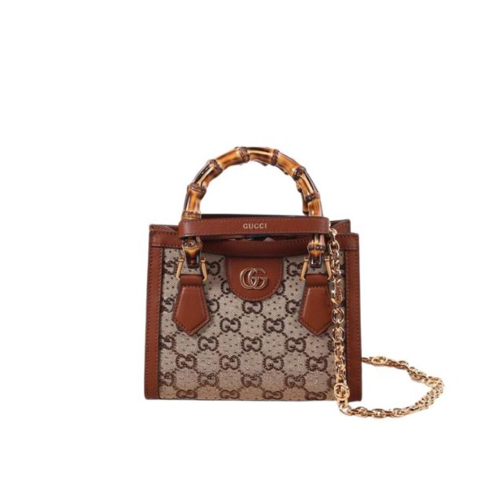 حقيبة يد توت ديانا من قوتشي بشعار G باللون البني