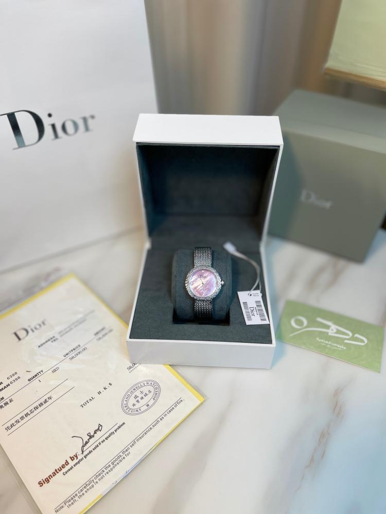 ساعة لا دي ديور ساتين بمينا وردية