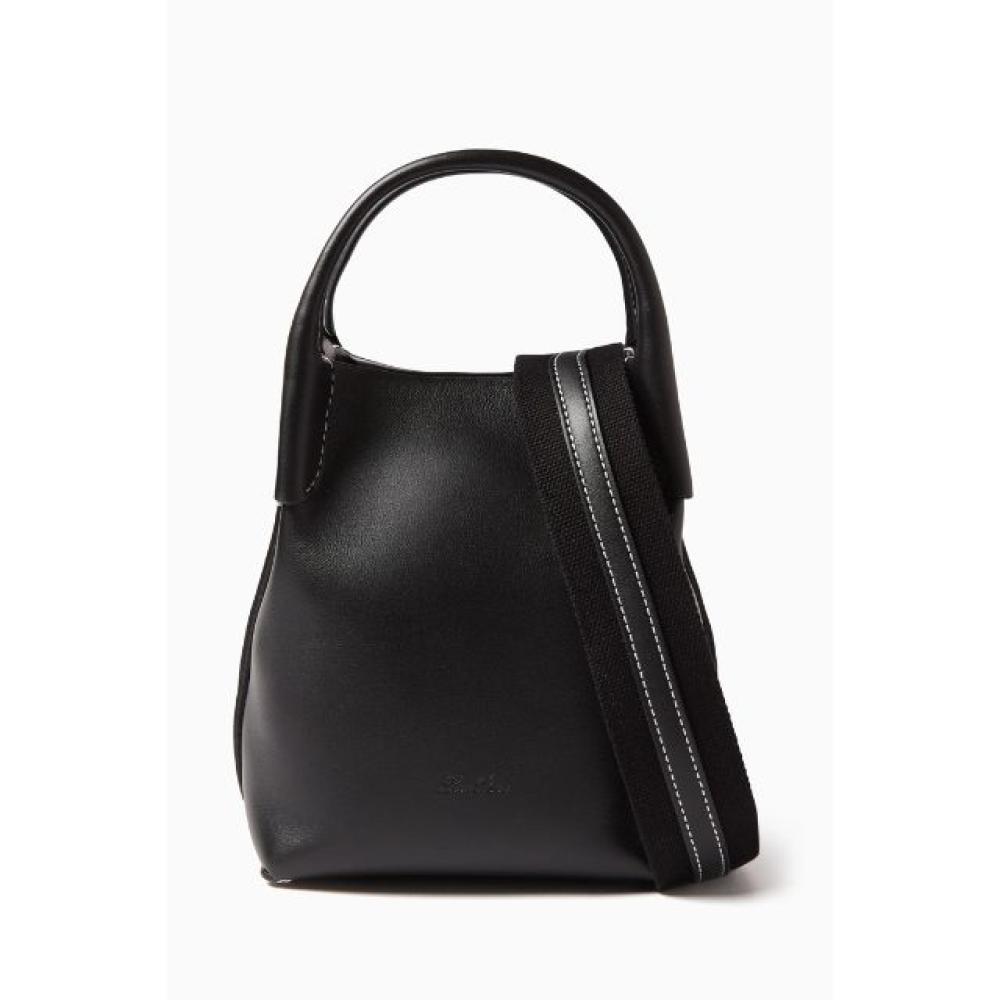 حقيبة باكيت بال مايكرو جلد عجل ناعم - أسود