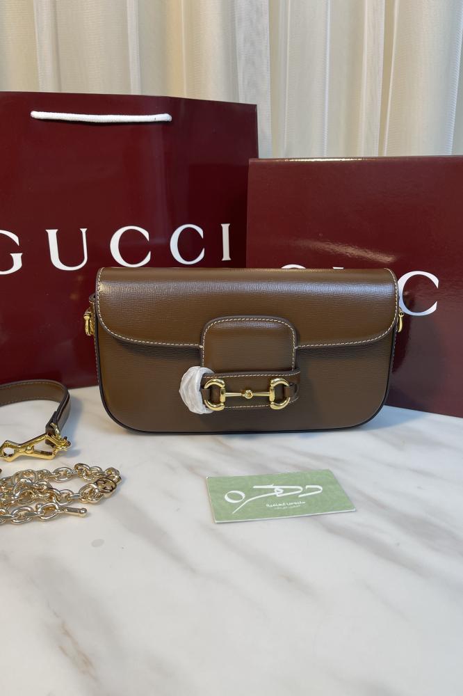 حقيبة كتف جلدية صغيرة قوتشي هورسبيت 1955