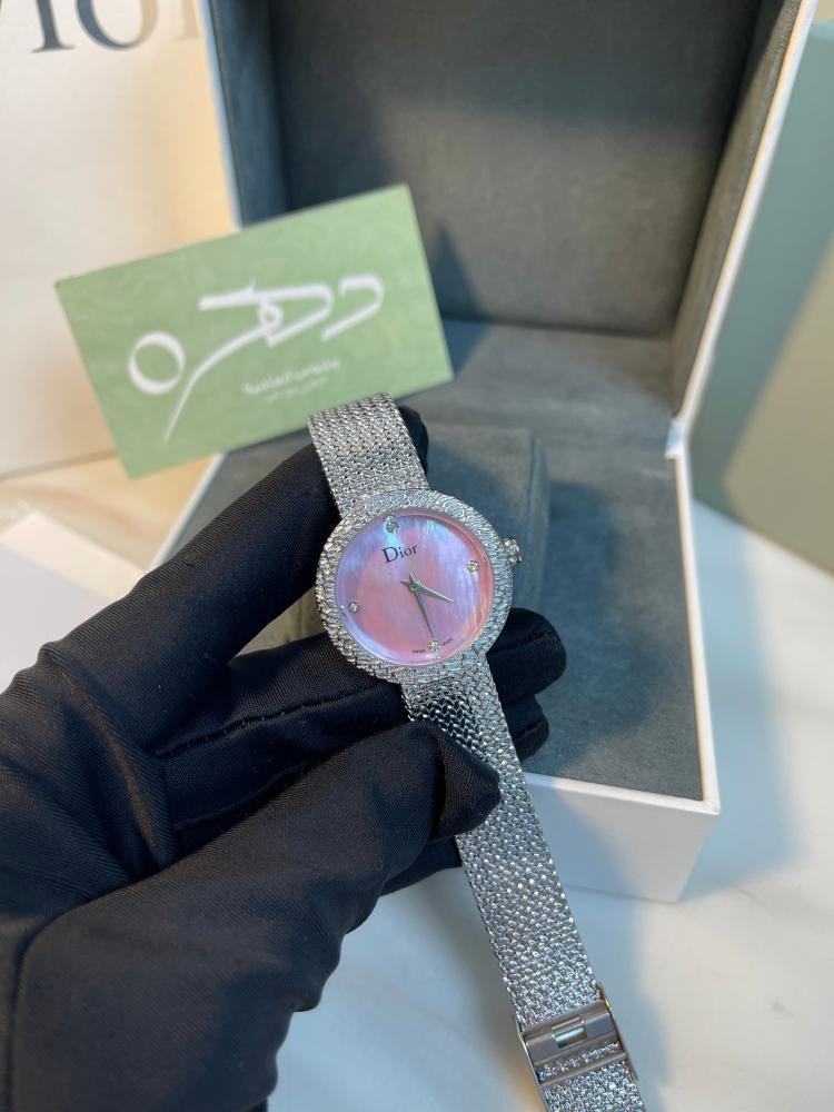 ساعة لا دي ديور ساتين بمينا وردية