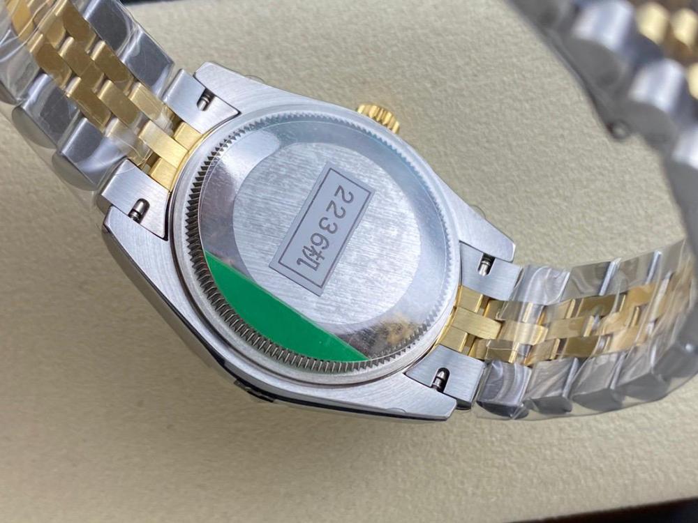 ساعة رولكس 36 مم باطار مرصع بالكريستال