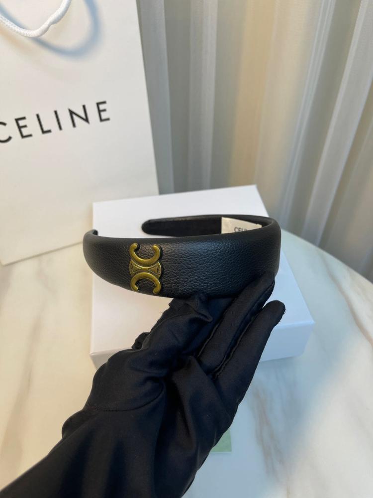 طوق رأس جلد من سيلين - أسود