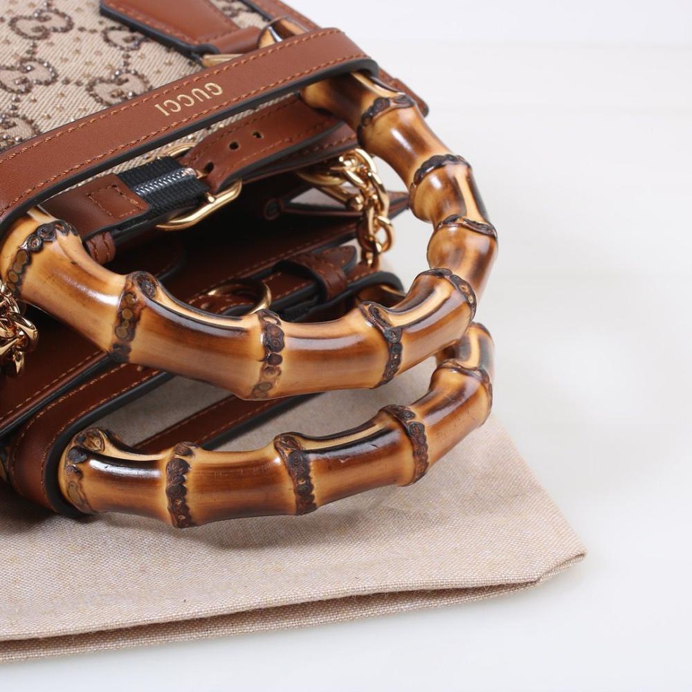 حقيبة يد توت ديانا من قوتشي بشعار G باللون البني