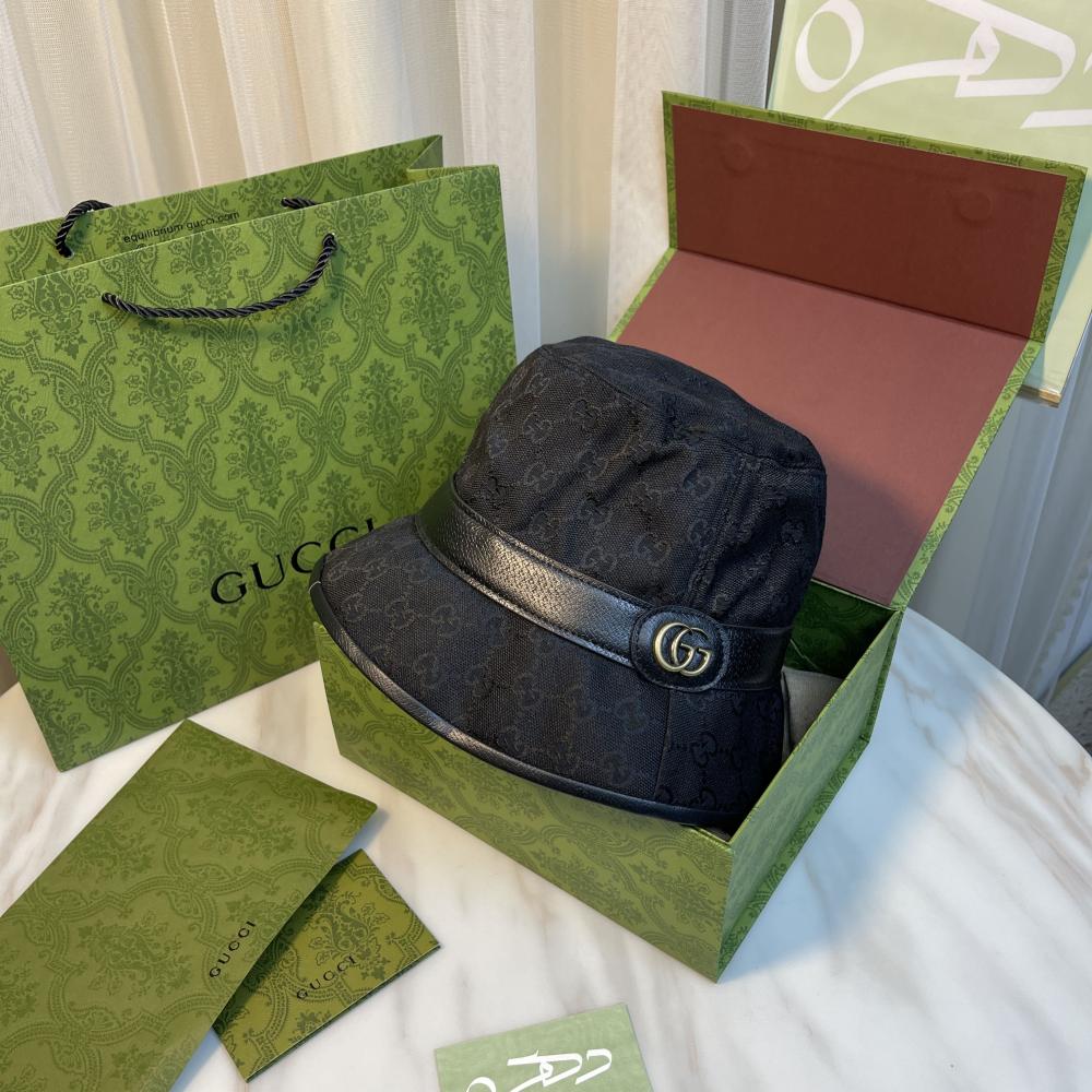 قبعة دلو من القماش بشعار GG مزدوج من قوتشي