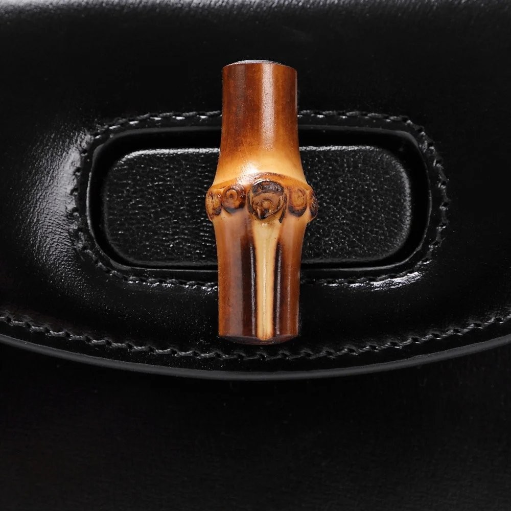 شنطة قوتشي بامبو توب هاندل ميني 17 - أسود وعسلي