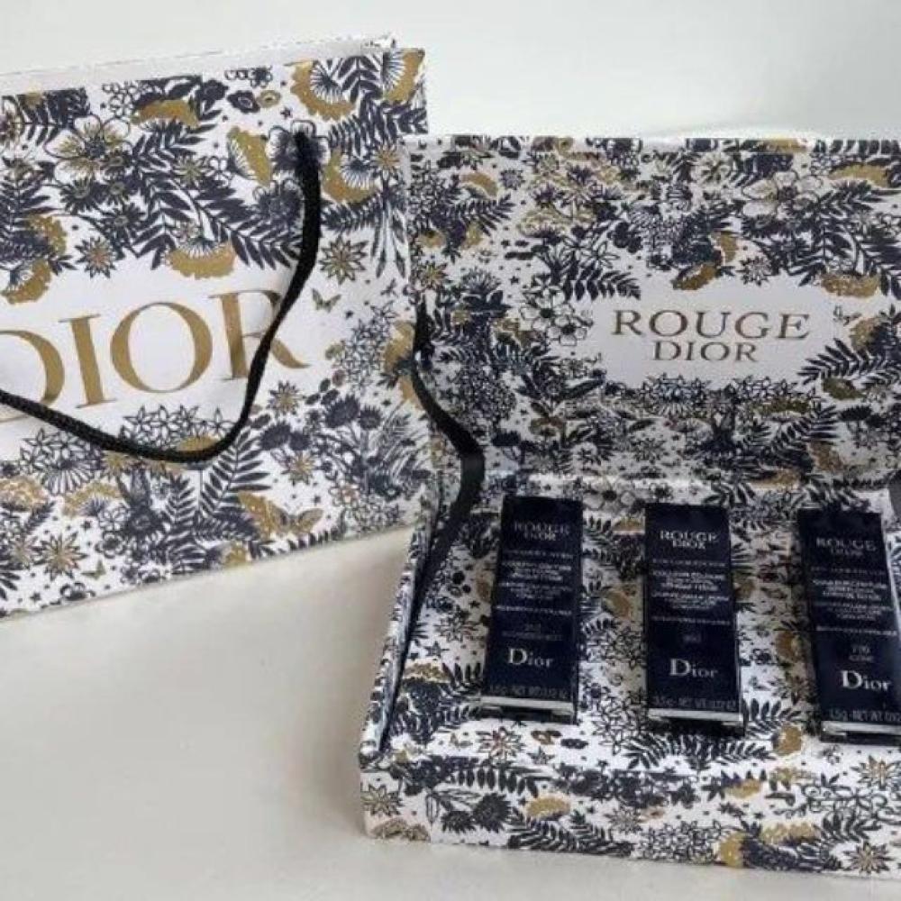 مجموعة أحمر ومرطب الشفاه الملون روج ديور 3 بـ 1