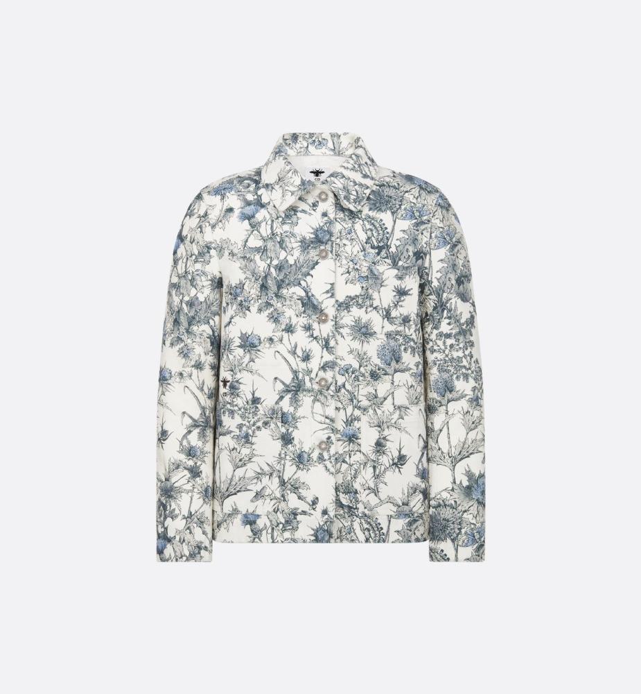 جاكيت جينز شتوي من ديور بطبعة الطبيعة