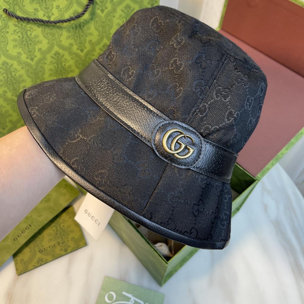 قبعة دلو من القماش بشعار GG مزدوج من قوتشي