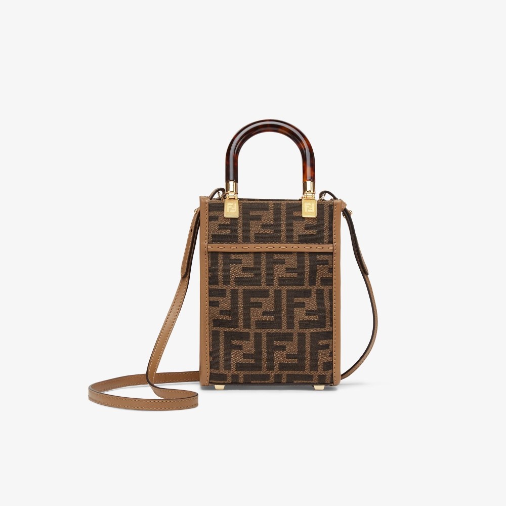 شنطة فندي صن شاين شوبر لوقو ميني - بني