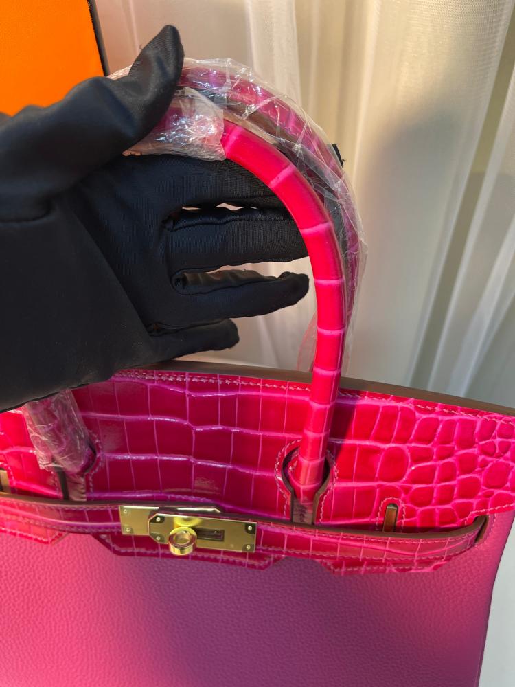 حقيبة بيركين سوبر هيرميس روز تيريين توغو بطبعة جلد تمساح