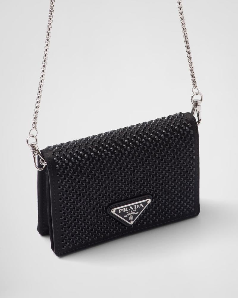 حقيبة برادا الكريستالية بحمالة كتف