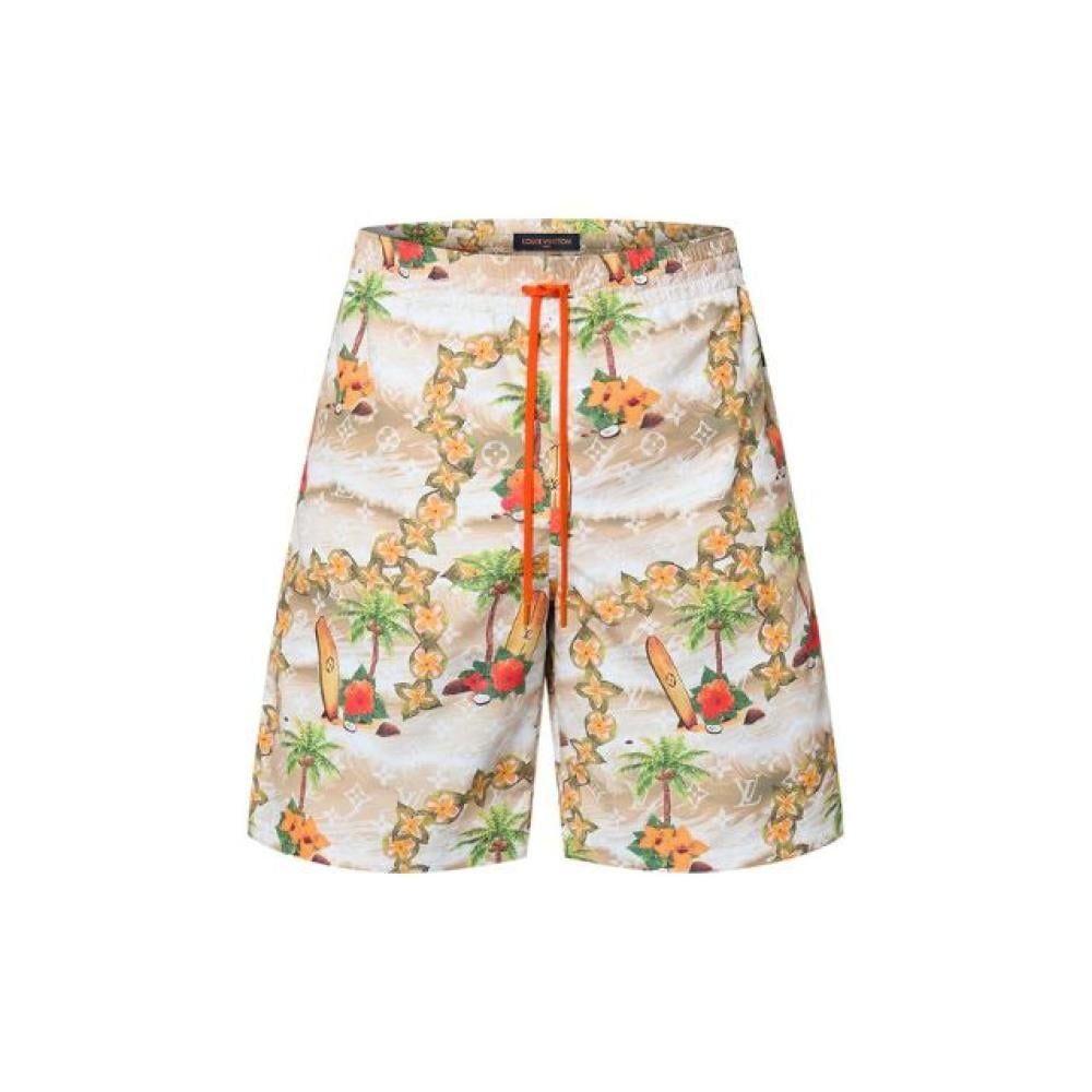 شورت سباحة مونوغرام مطبوعة بالأنماط الاستوائية من لويس فيتون